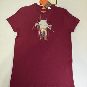 Vintage Ben Sherman ORIGNAL SERIES T-SHIRT W/ Target Graphic Size S NWT Maroon